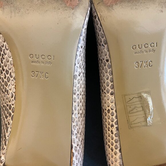 Vintage Gucci Snakeskin Heels Size 37 1/2 C - Picture 5 of 14